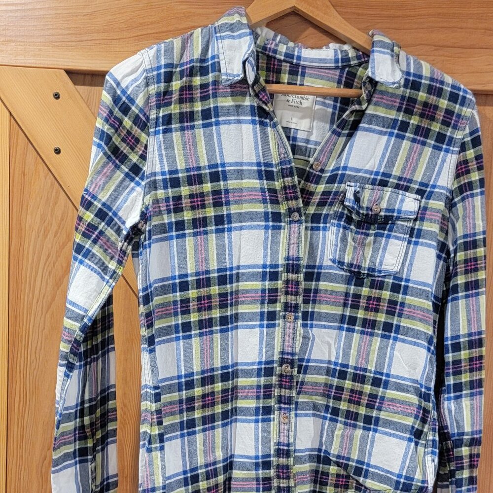 Abercrombie & Fitch Women Flannel Shirt - Size L